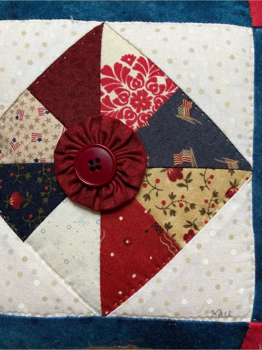 Handmade Quilted Patriotic Patchwork Accent Pillows Set of 2 | 8